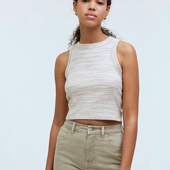 Madewell Tops - Madewell Ribbed Cutaway Crop Tank NWT